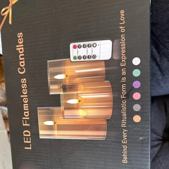 Flameless Flickering Candles Battery Powered with Remote New Set of 3 - Picture 8 of 9